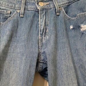 Levi's Blue and White Striped Skinny Jeans